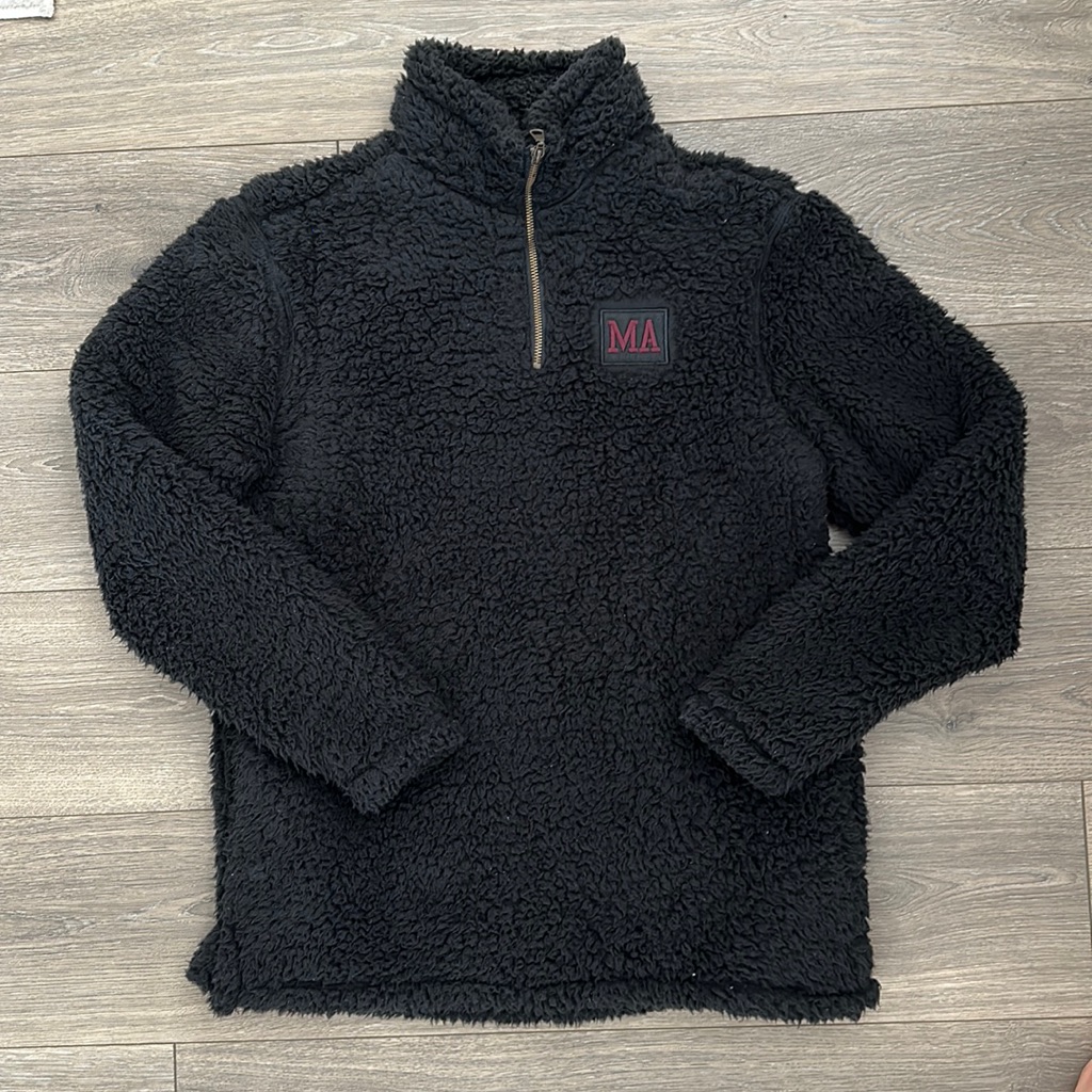 Black Quarter-Zip Fleece Pullover